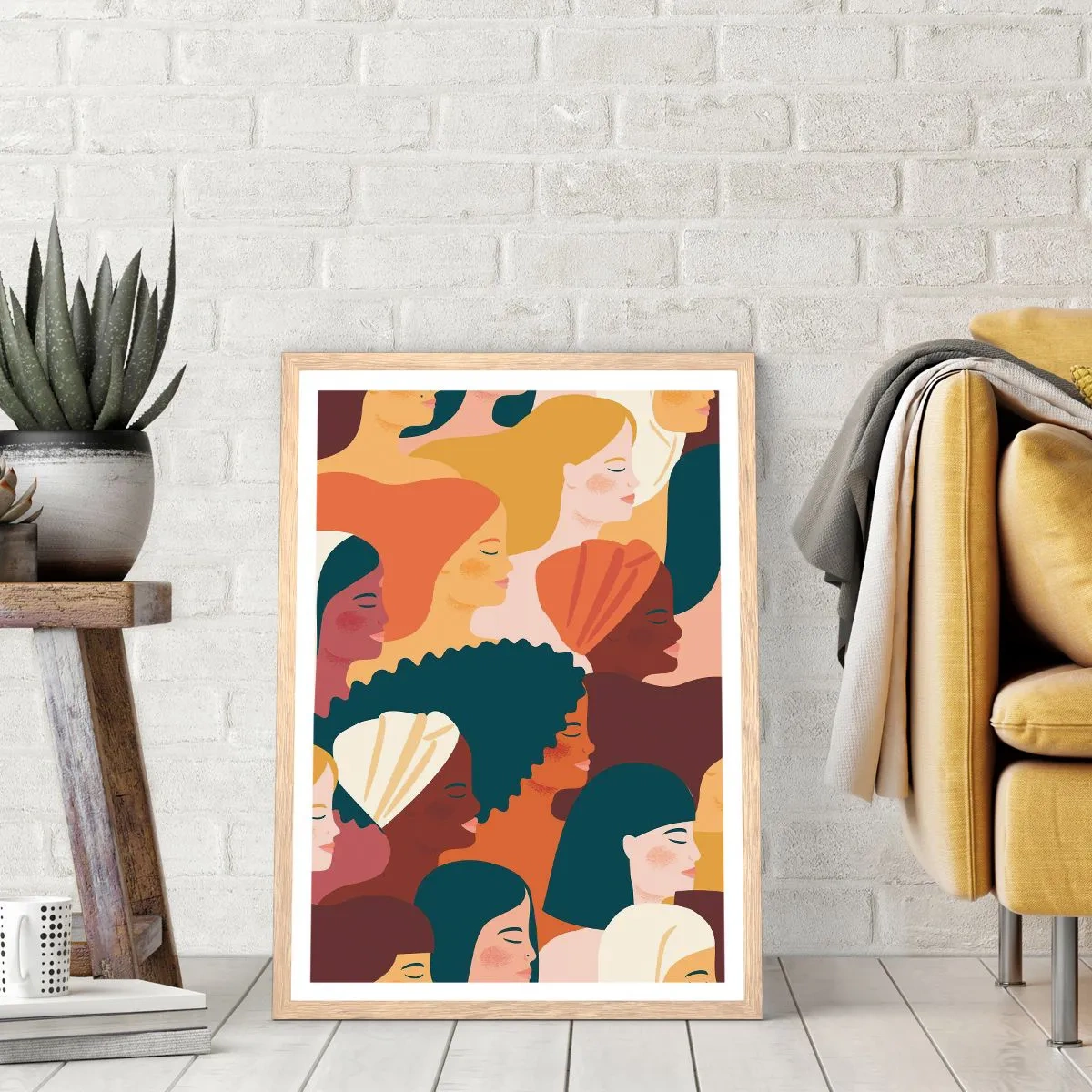 Poszter világos tölgy keretben - Csak a nőiesség - 61x91 cm