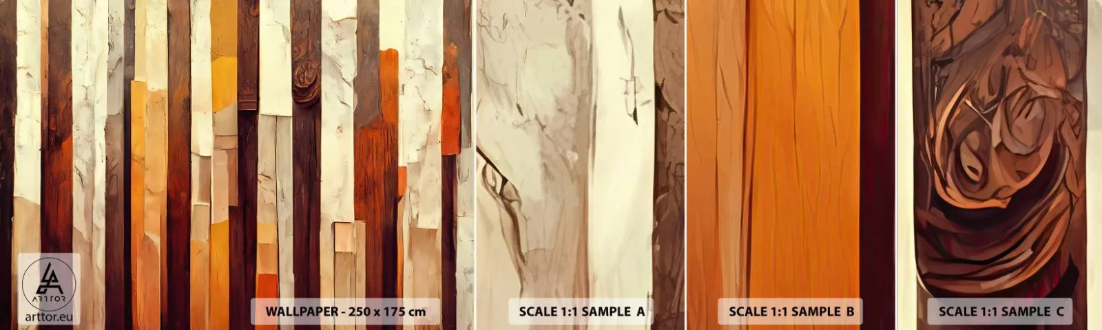 Fotótapéta Minta Öntapadós Deluxe Sticker - Az erdei fák himnusza - Darab, Absztrakció, Övek - 100x30 cm