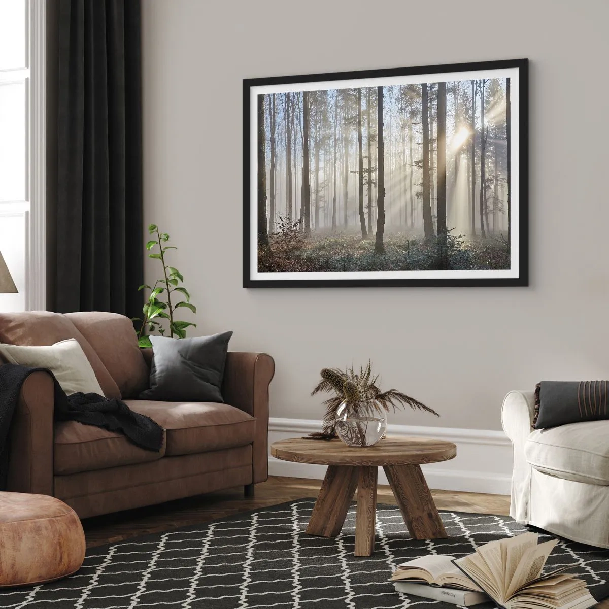Poszter fehér keretben - A köd is felébredt - 70x50 cm