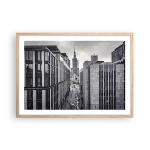 Poszter világos tölgy keretben - Varsói völgy - 70x50 cm