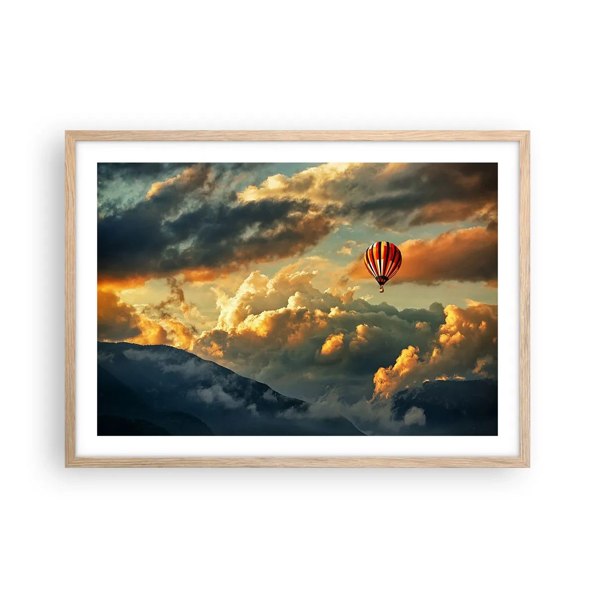 Poszter világos tölgy keretben - Azért repülök, mert akarok - 70x50 cm