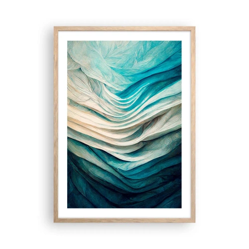 Poszter világos tölgy keretben - Kék telhetetlenség - 50x70 cm