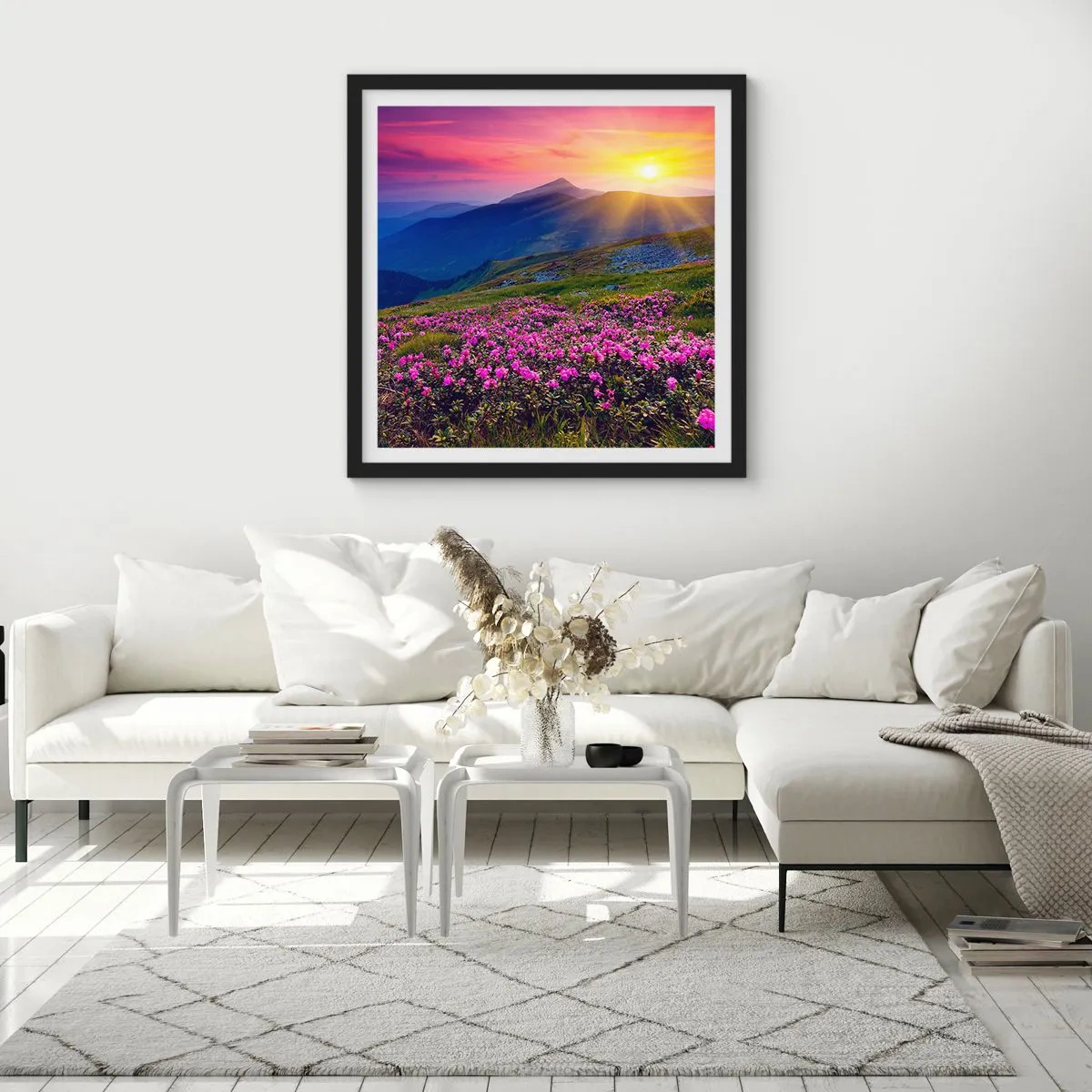 Poszter fehér keretben - … És körülötte hegyi fenyő és gyógynövények illata - 30x30 cm