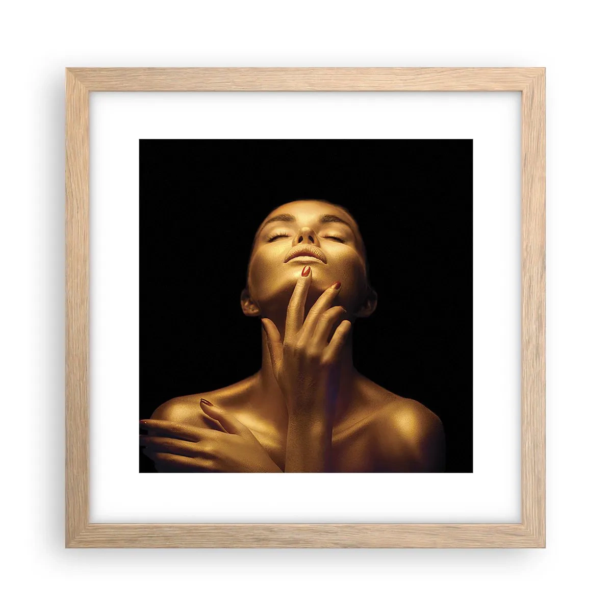 Poszter világos tölgy keretben - Mint az arany selyem - 30x30 cm