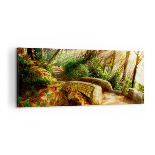 Vászonkép - Egyenesen a hídról egy mesebeli erdőbe - 100x40 cm