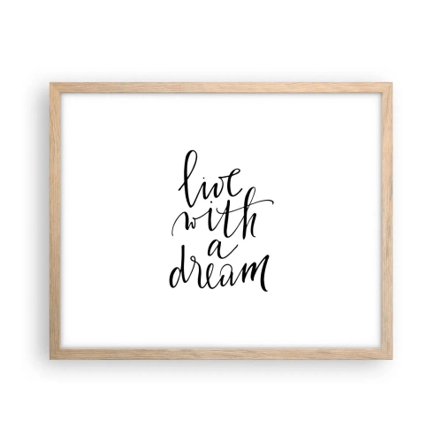 Poszter világos tölgy keretben - Természetesen - 50x40 cm