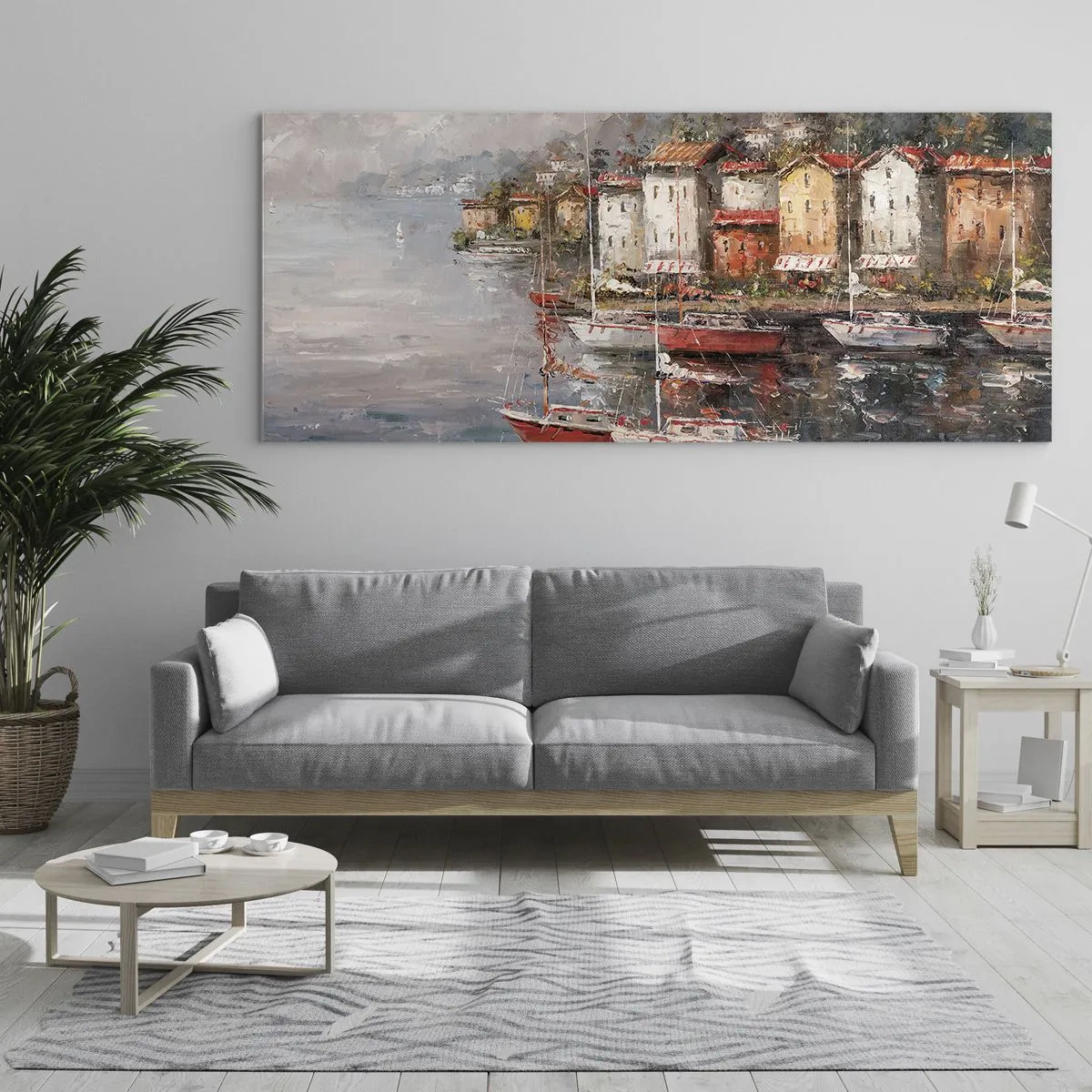 Üveg kép - Romantikus kikötő - 120x50 cm