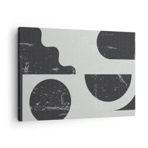 Vászonkép - Geometrikus minták fekete és szürke árnyalatokban - 70x50cm - Kompozíció fent és lent - Modern fali dekoráció nappalihoz és hálószobához ARTTOR