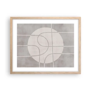 Poszter világos tölgy keretben - Körkörös és egyenes - 50x40 cm