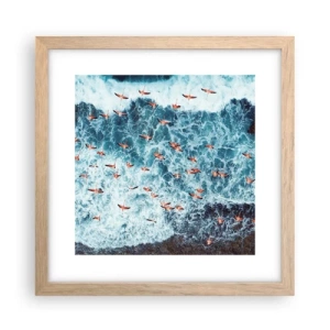 Poszter világos tölgy keretben - A tengerparti parádé - 30x30 cm