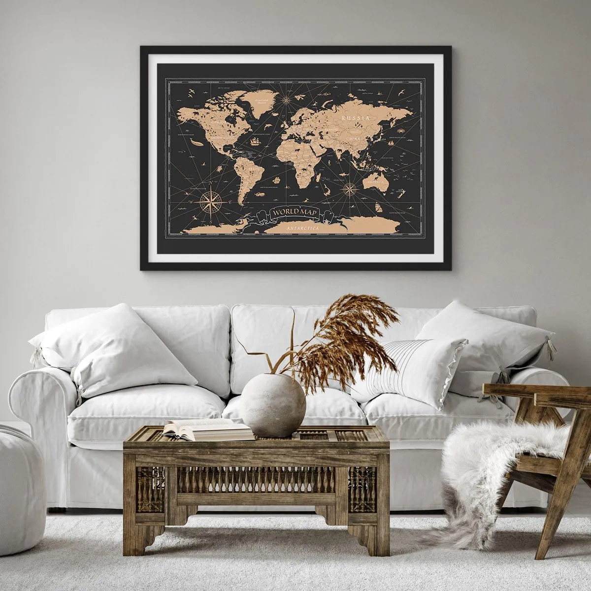 Poszter fehér keretben - A világom határai - 70x50 cm