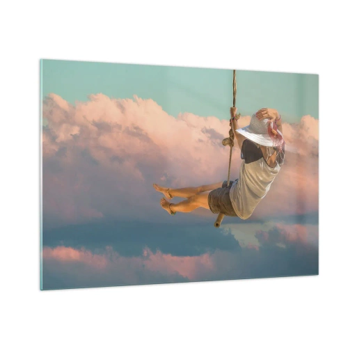 Üveg kép - Szórakozás a fellegekben - 100x70 cm