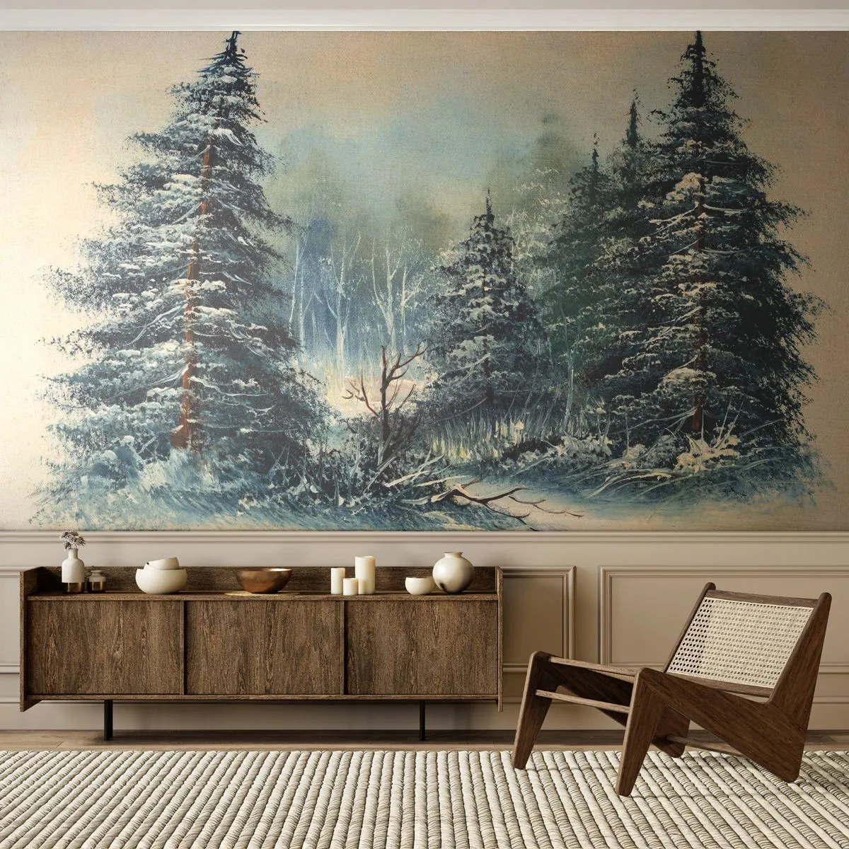 Öntapadós Fotótapéta Deluxe Sticker - Karácsonyra készen - Tájkép, Erdő, Természet - 250x175 cm