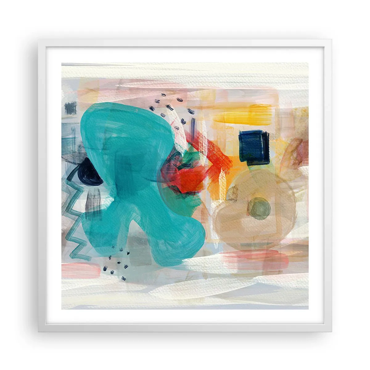 Poszter fekete keretben - Színes játék - 60x60 cm