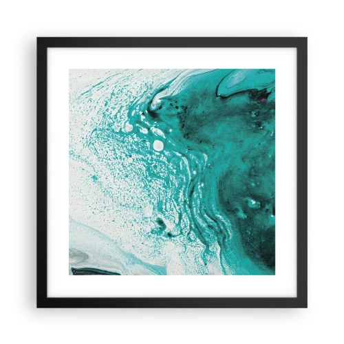 Poszter fehér keretben - Elolvadni fehérben és türkizben  - 40x40 cm