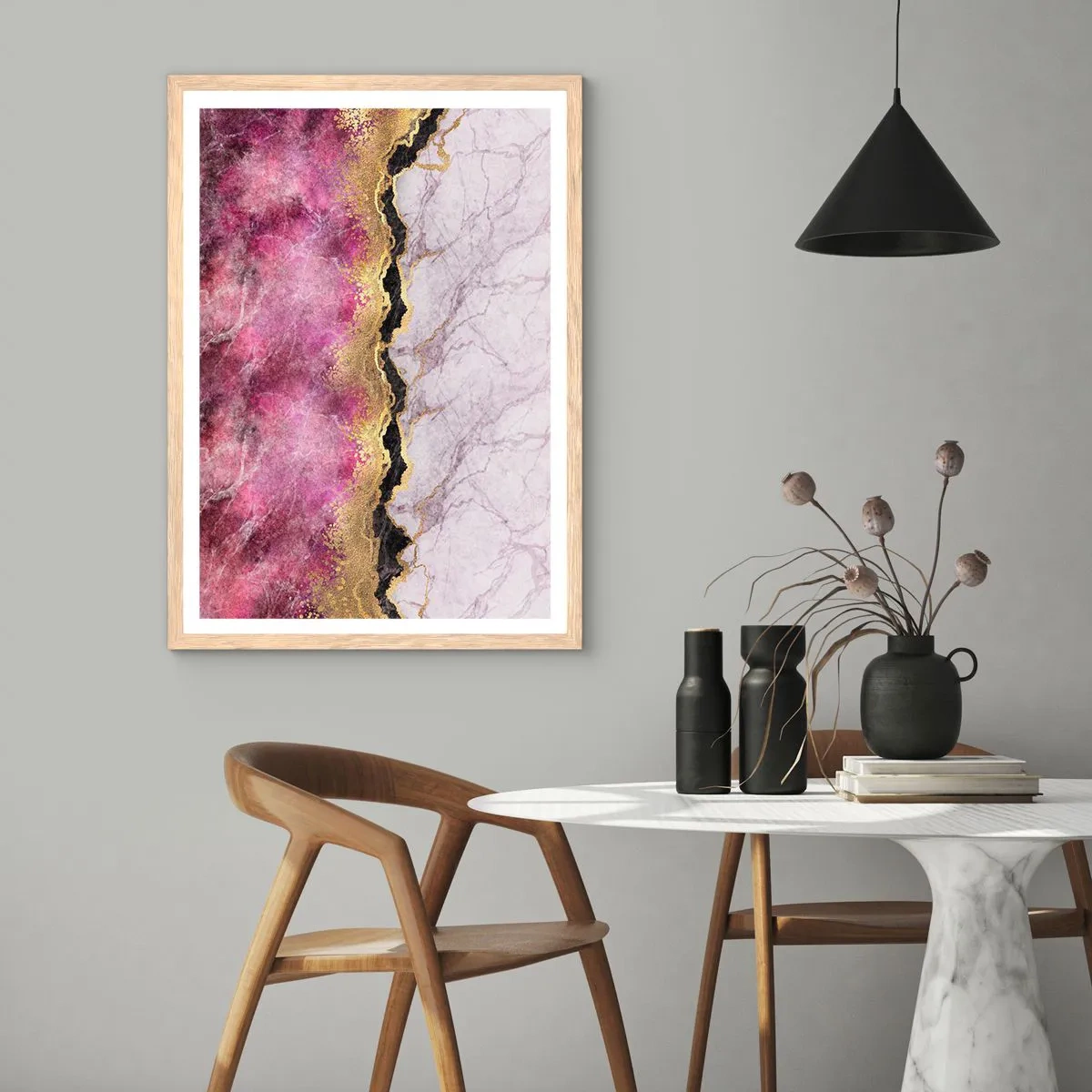 Poszter világos tölgy keretben - A határon - 70x100 cm