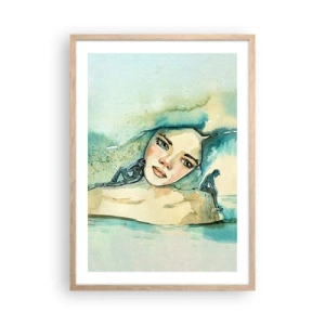 Poszter világos tölgy keretben - Am I blue? - 50x70 cm