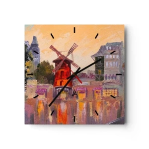 Falióra, Óra - Párizsi ikonok - Moulin Rouge - 40x40 cm
