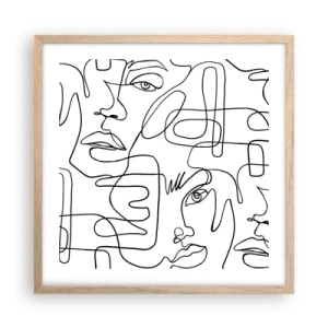 Poszter világos tölgy keretben - Összegabalyodott érzelmekben - 50x50 cm