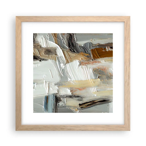 Poszter világos tölgy keretben - Színes rétegződés - 30x30 cm