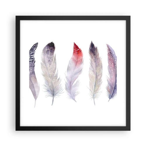 Poszter fehér keretben - Gyengéd, mint a sokszínű köd - 40x40 cm