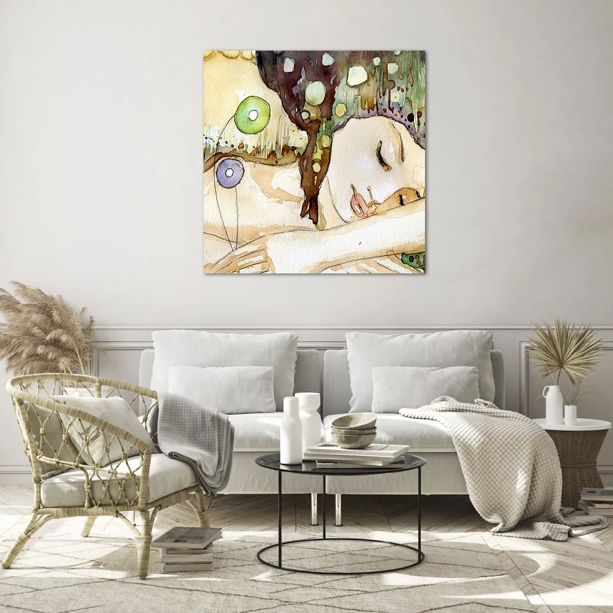 Üveg kép - Smaragd-ibolya álom - 40x40 cm