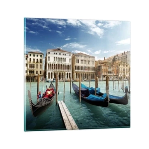 Üveg kép - Paloták kékben - 30x30 cm