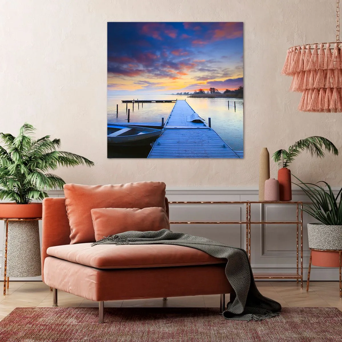 Vászonkép - Lila-arany nyugalom - 70x70 cm