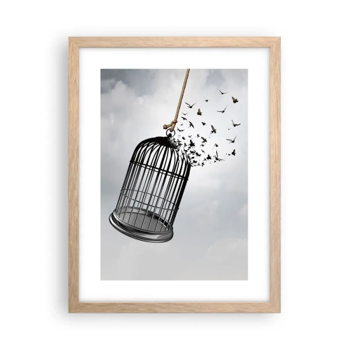 Poszter világos tölgy keretben - Hit... Remény... Szabadság! - 30x40 cm