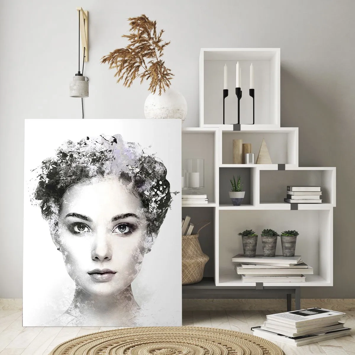 Üveg kép - Rendkívül stílusos portré - 50x70 cm