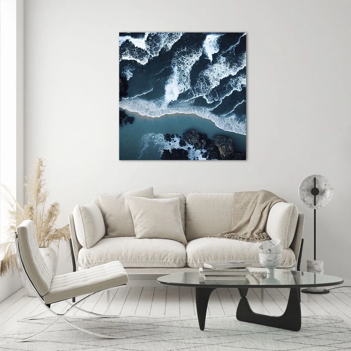 Üveg kép - Hullámokba burkolózva - 60x60 cm