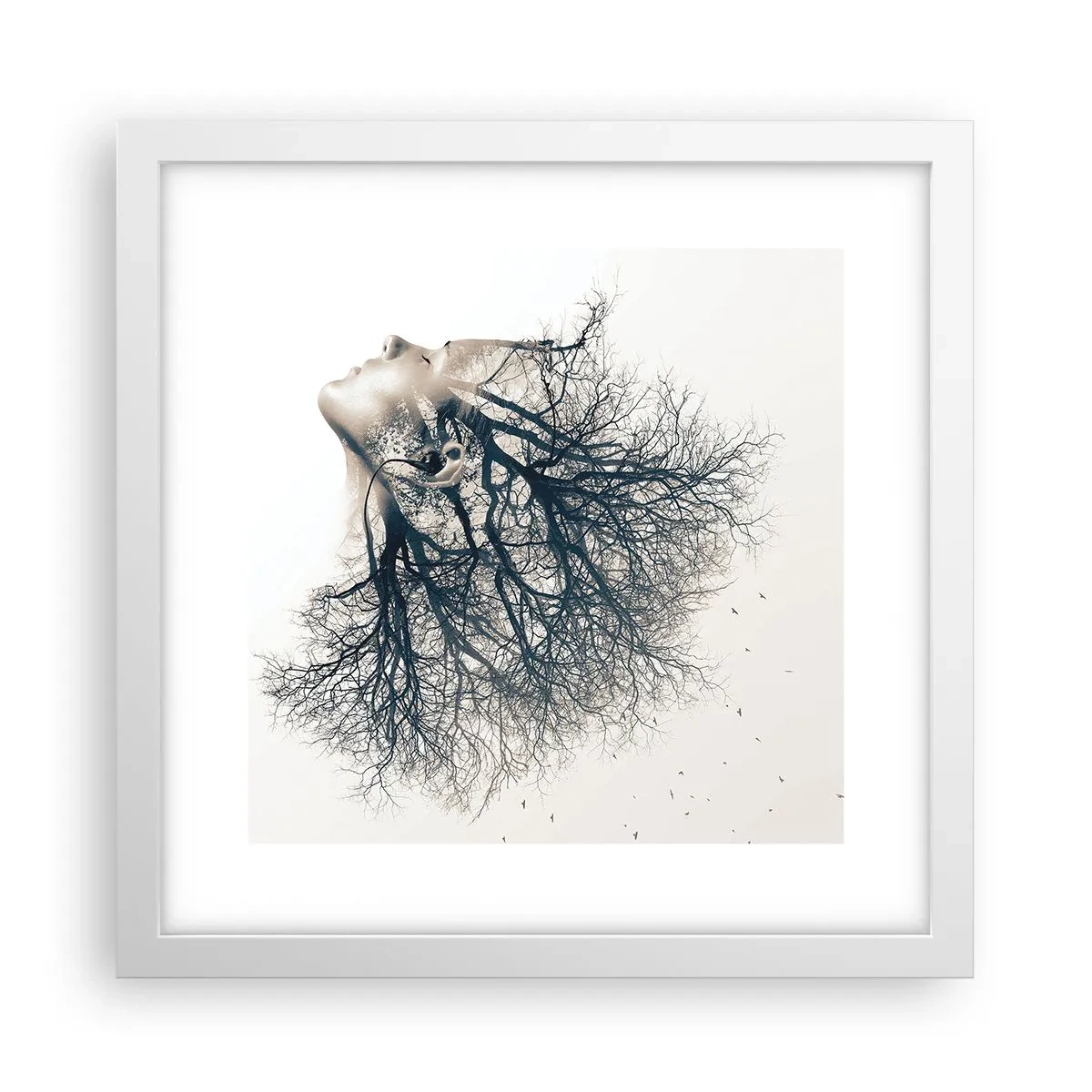 Poszter fekete keretben - Hallgatva a fa suttogását - 30x30 cm