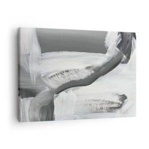 Vászonkép - Szürke és fehér absztrakció dinamikus vonalakkal - 70x50cm - Határozott mozgással - Modern fali dekoráció nappalihoz és hálószobához ARTTOR