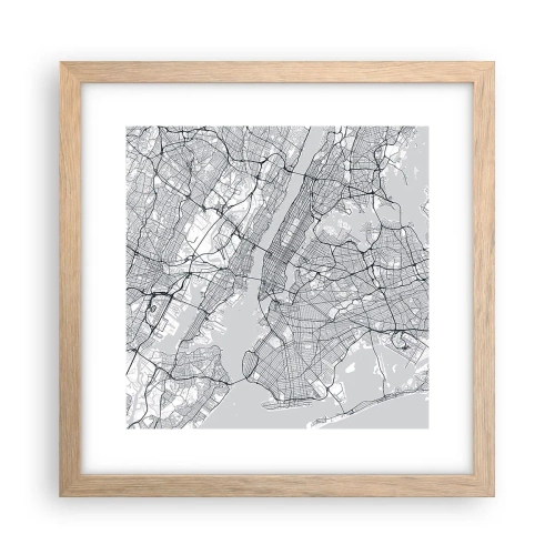 Poszter világos tölgy keretben - Metropolisz anatómiája - 30x30 cm