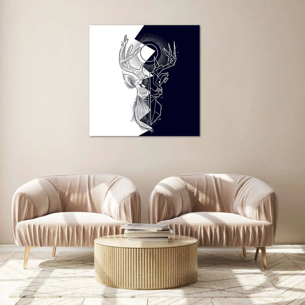 Üveg kép - Az ellentétek harca és egysége - 60x60 cm