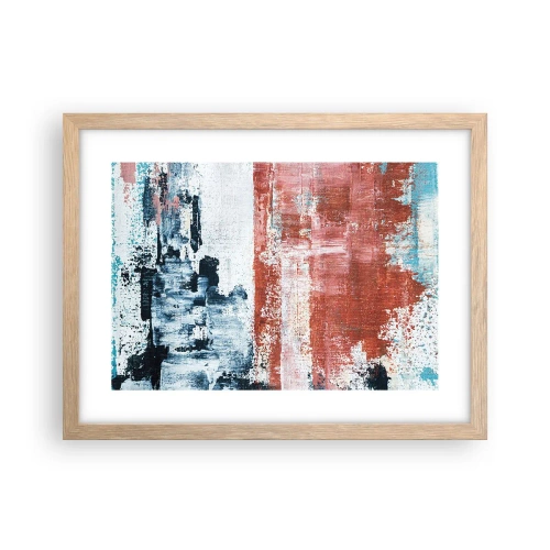 Poszter világos tölgy keretben - Fele-fele absztrakt - 40x30 cm