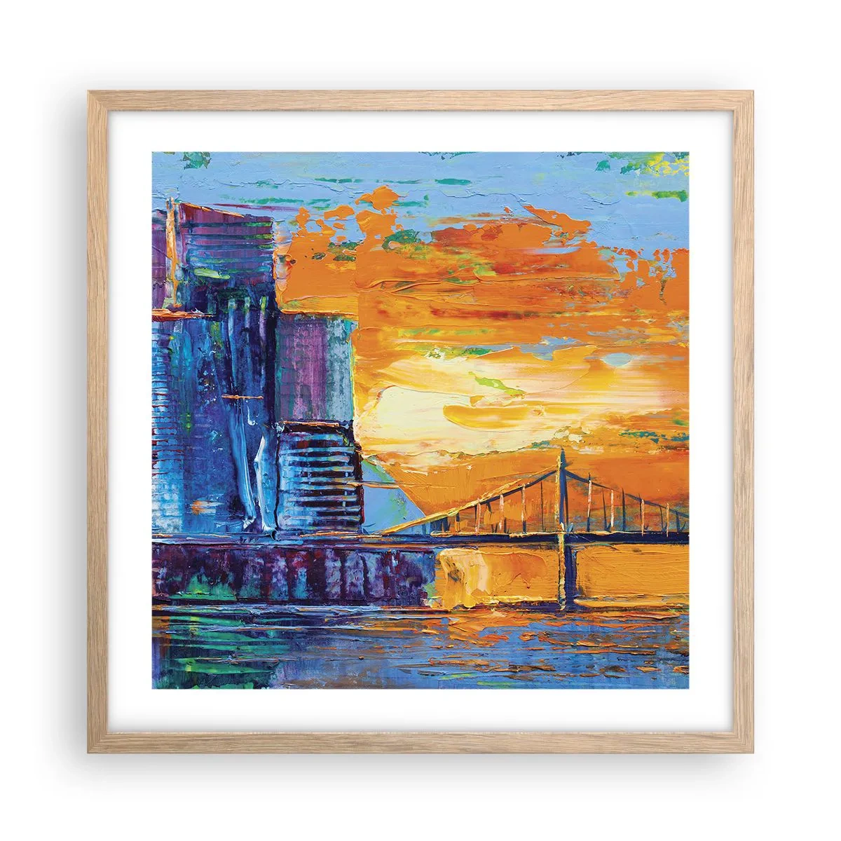 Poszter világos tölgy keretben - Kultúra és természet - 50x50 cm