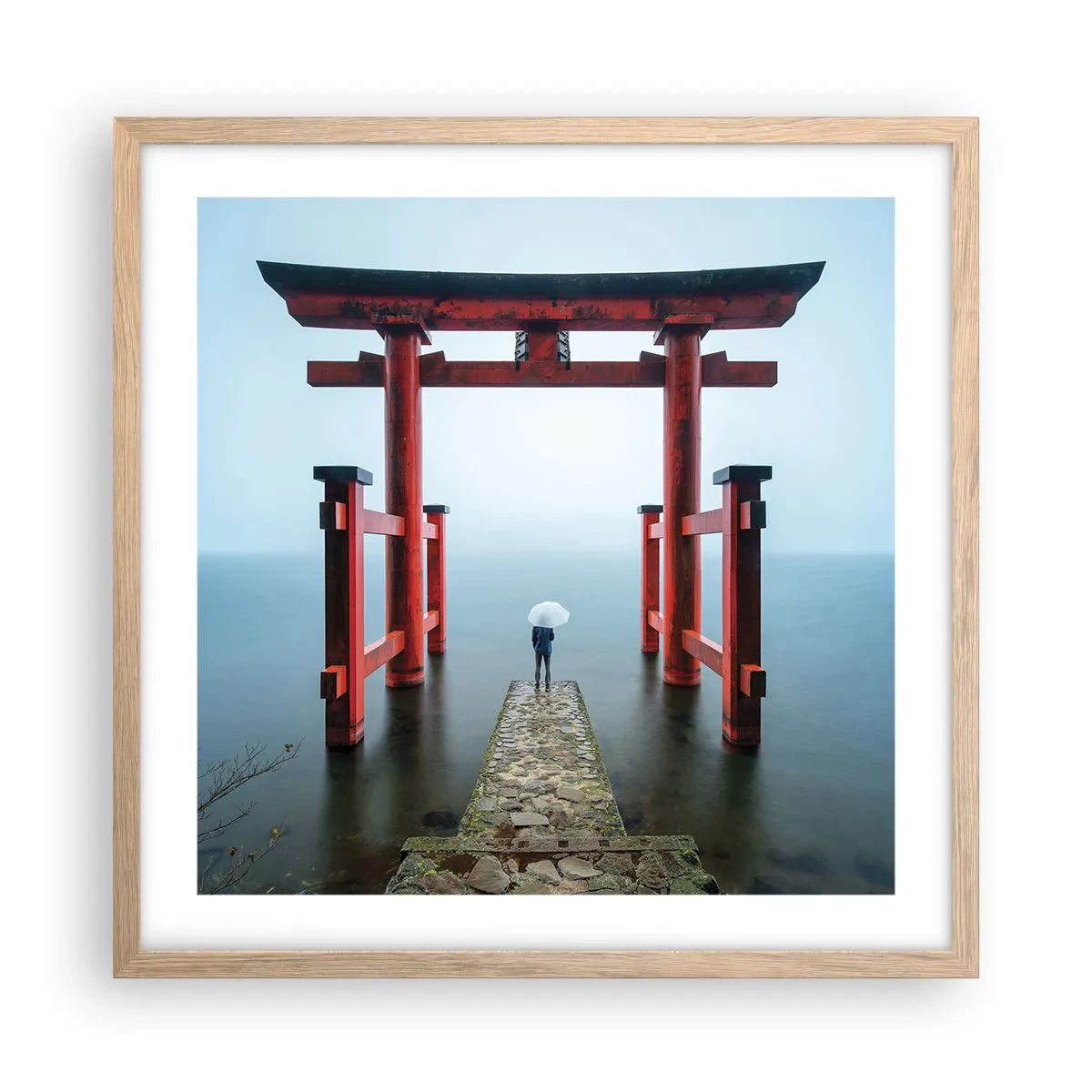 Poszter világos tölgy keretben - Japán álmodozás - 50x50 cm