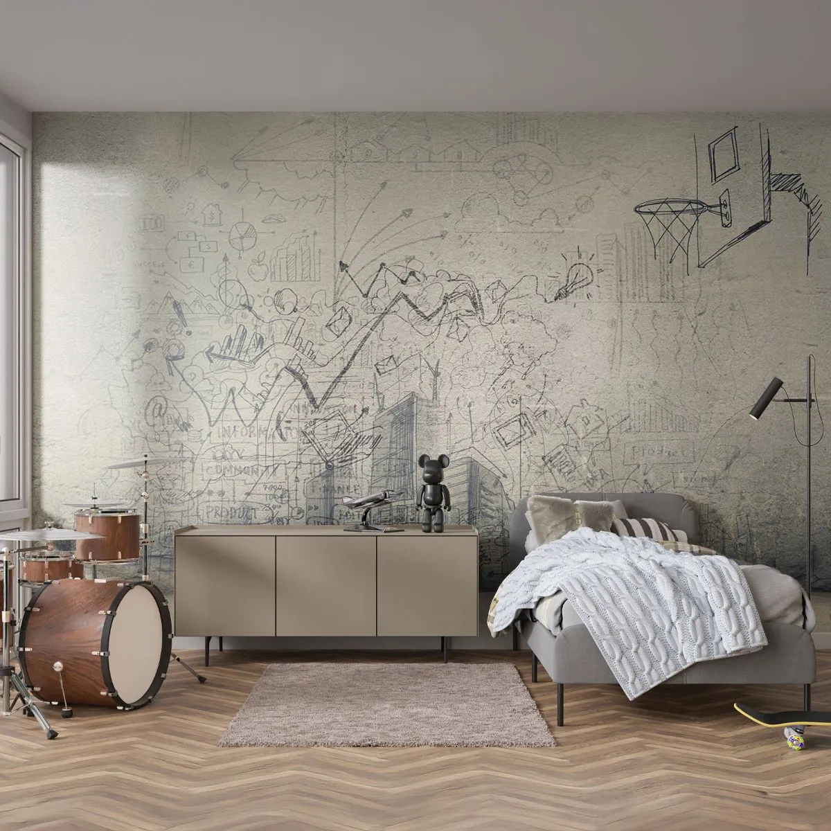 Fotótapéta Standard Eco - A remek városi életem - Falfirkálás, Darab, Grafika - 400x280 cm
