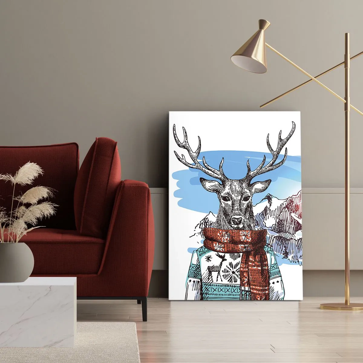 Vászonkép - Még a szarvas sem fázik  - 50x70 cm