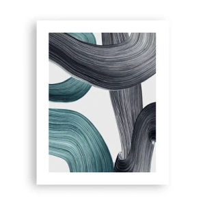 Poszter - Smaragdzöld és fekete nyomok - 40x50 cm