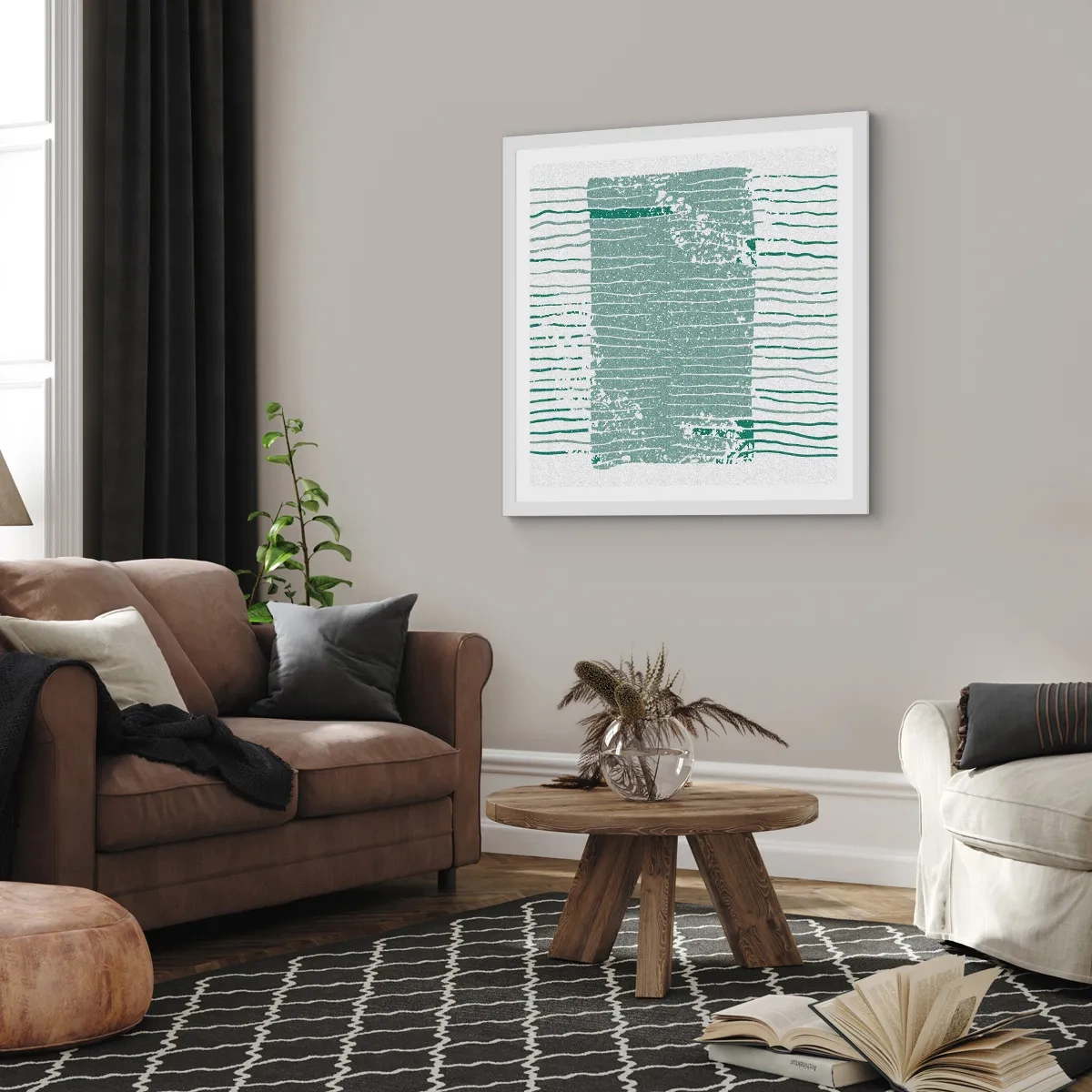 Poszter fekete keretben - Tengeri absztrakció - 60x60 cm