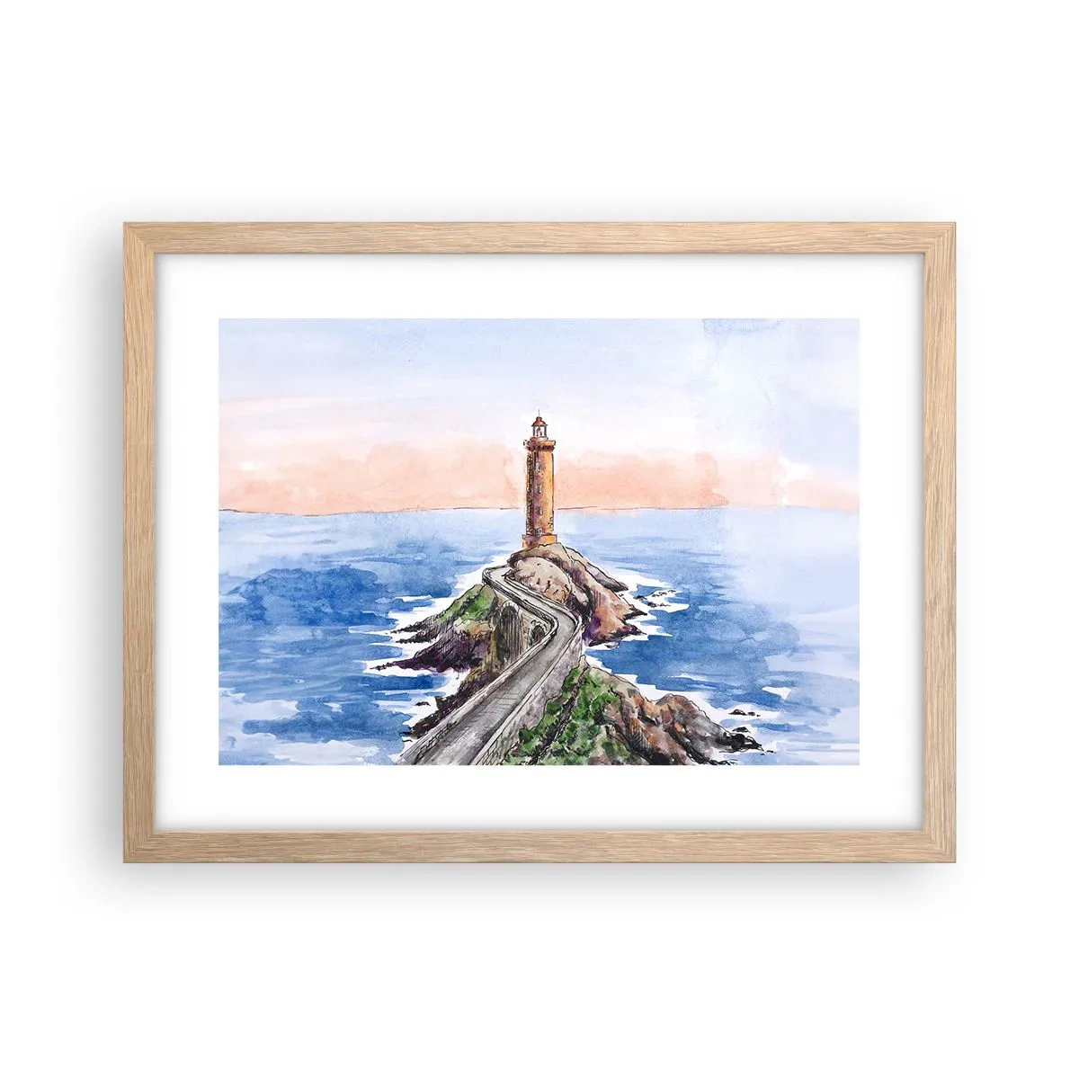 Poszter világos tölgy keretben - Szemben a tengerrel - 40x30 cm