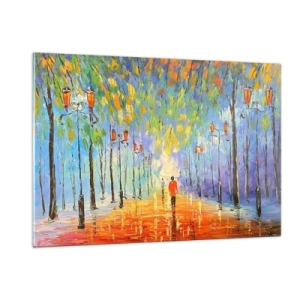 Üveg kép - Eső éjszakai dala - 120x80 cm
