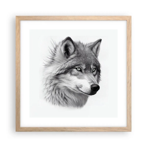 Poszter világos tölgy keretben - Alfa - kétségtelenül - 40x40 cm