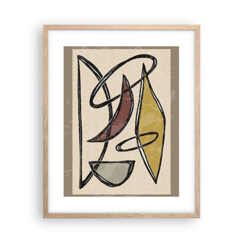 Poszter világos tölgy keretben - Függőlegesek és vízszintek - 40x50 cm