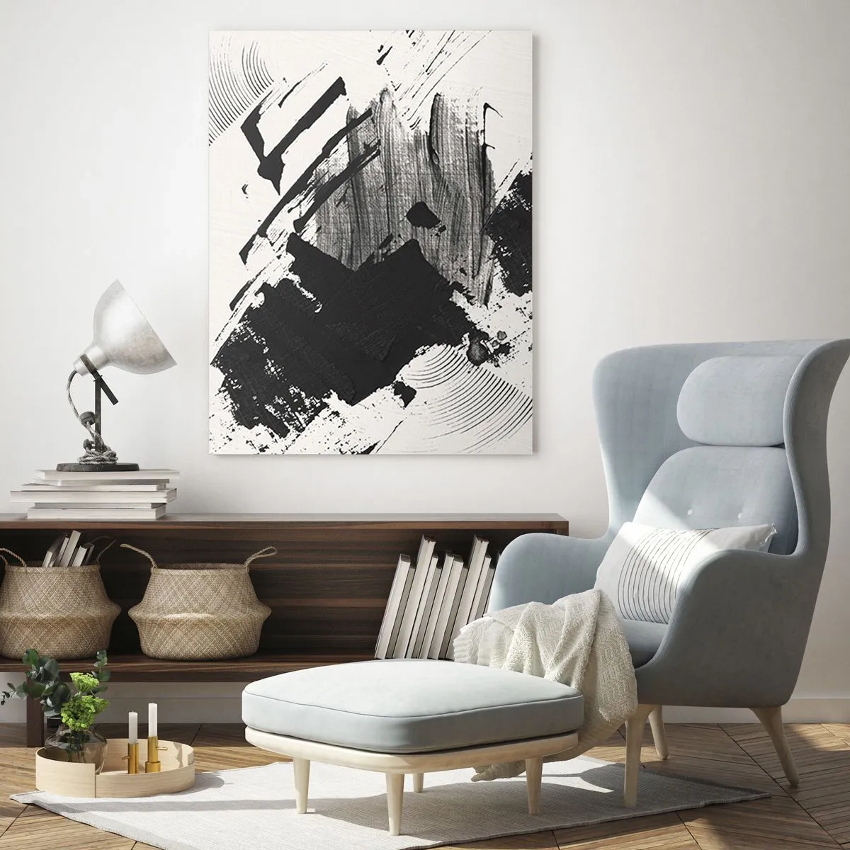 Üveg kép - Absztrakció - a fekete kifejezése - 50x70 cm
