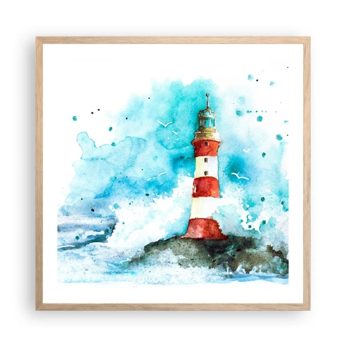 Poszter világos tölgy keretben - Az elemek egysége - 60x60 cm