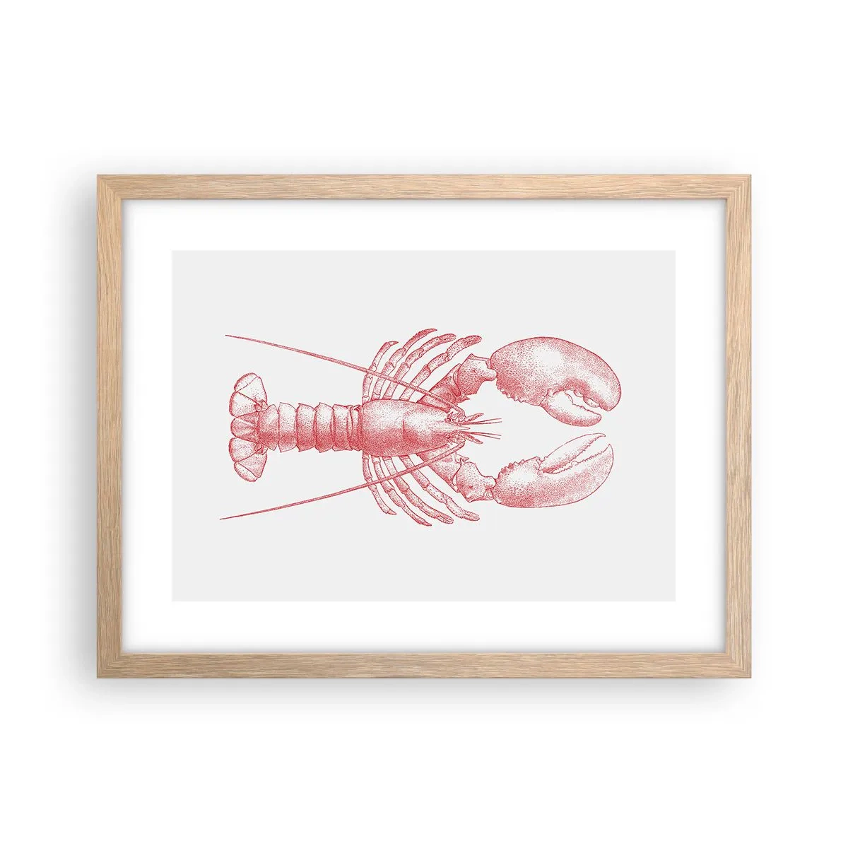 Poszter világos tölgy keretben - Homéroszhoz méltó homár - 40x30 cm