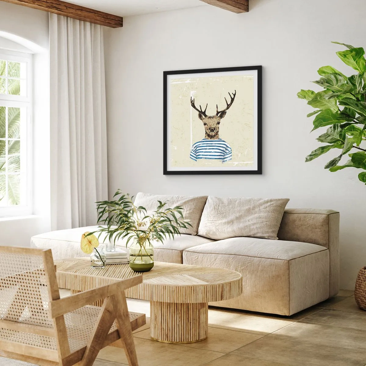 Poszter fehér keretben - Mert szeretem a csíkos pólókat! - 50x50 cm